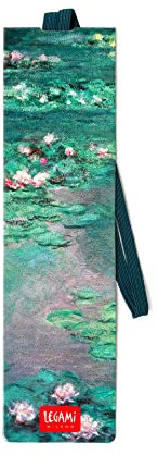 Legami - Lesezeichen mit Gummizug, auch nützlich, um das Buch geschlossen zu halten, aus zertifiziertem Papier, 4,7 x 17,5 cm, Thema Claude Monet