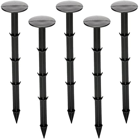 KINGLAKE 30 Pcs 20cm Plastic Garden Securing Pegs Long Ground Pegs for Landscape Weed Fabric Cover Fleece Tents Camp Tarps