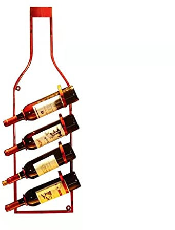 Botelleros Estante Vinoteca Rack de vino de botella de hierro retro, estanterías de vino colgantes de pared for sala de estar Bar, decoración de gabinete de vino de estilo industrial Estante para Bote