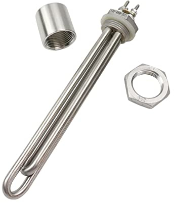 whirlpool Dryer Parts DN25 12v 400w Stainless Steel Heating Element Immersion Solar Water Heater Camper 12 Volt Heater (Color : Heater thread nut, Wattage : 12v 400w BSP)