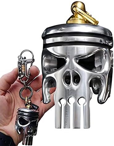Porte-clés en forme de piston - Décoration pour homme et femme - En alliage - Avec lampe de poche et décapsuleur