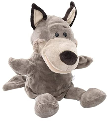 Hilai Wolf Offene Mund Handpuppen Tierpuppen Plüsch Tierspielzeug für fantasievolle vor, um Spielen von Spielpuppen zu Spielen. Handpuppen
