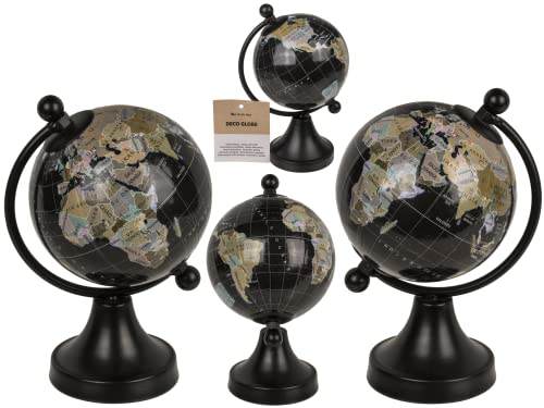 Globo decorativo negro, de plástico, aprox. 8 x 10 x 15,5 cm