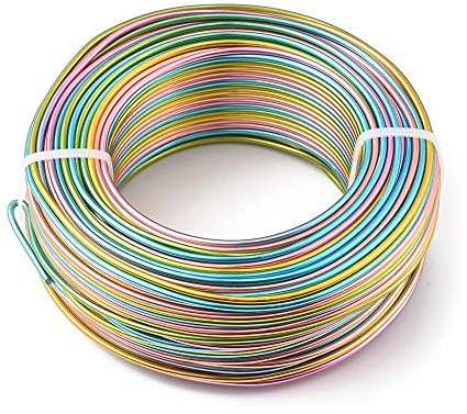 55 m/Rolle, 1 mm, 1,5 mm, 2 mm, runder Aluminiumdraht, bunter Metalldraht for handgefertigte DIY-Armbänder, Ohrringe, Schmuckherstellung (Color : A, Size : 1.5mm)