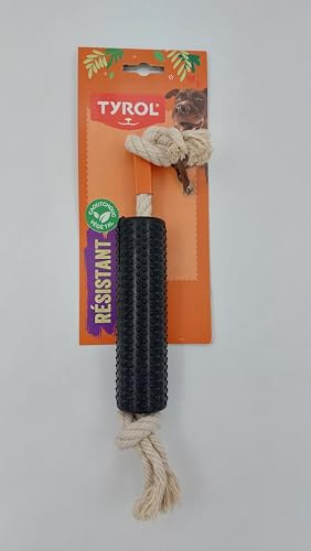 TYROL - Hundespielzeug – Serie Cronos – Interaktives Hundespielzeug – Seil für Hunde – mit einem Behälter für Leckereien für Hunde – pflanzlich und natürlich – 15 cm – sehr widerstandsfähiges