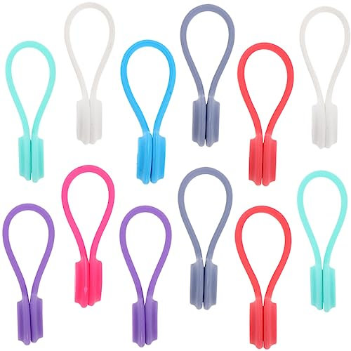 HEMOTON 12St Magnet wickler magnetisches USB-Kabel Kabelumwicklungen werkzeug Flexibler Kabelorganisator Kabelaufbewahrung Schnur Kabelmanager Schreibtisch Halterung Kabelbinder Kieselgel