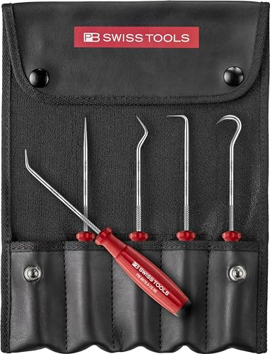 PB Swiss Tools Pick Tool Werkzeug Set, fünf Spitzenformen, 8685.Set CBB | 100% Swiss Made | Lifetime Guarantee | Für professionelles Arbeiten in Industrie & Handwerk