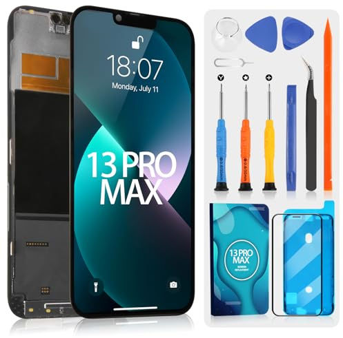 ARSSLY pour iPhone 13 Pro Max LCD Affichage, Écran Tactile 3D pour iPhone 13 Pro Max A2484 A2641 A2643 A2644 A2645 LCD Écran Tactile Digitazer Assembly Remplacement avec Réparation Kit(6,7, Noir)