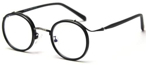 LIGOES Retro Runde Gläser Rahmen Vintage Metall Acetat Brillen Optische Verschreibung Brillen Leopard