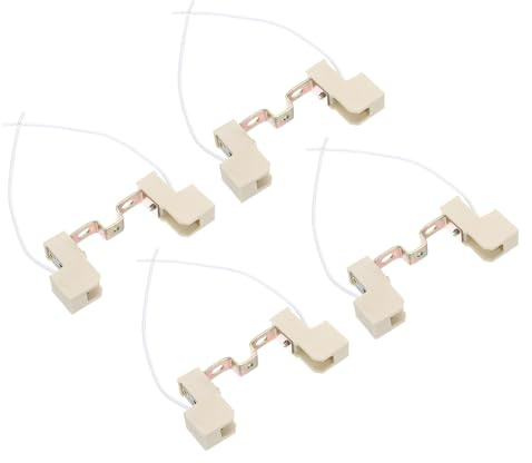 PATIKIL 78mm R7S Sockel, 4er Pack Keramik Lampenfassung Halogen Sockel Birnenadapter Konverter Verbinder Doppelt mit Kabel, Mehrfarbig Weiß