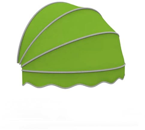 Tettoia per Porta a Cupola,Tenda a Ventaglio da Balcone Pieghevole,Tenda Cappottina da Sole,Tenda da Sole per Finestra con Protezione da Pioggia e Neve UV,per Esterni (Diameter:110cm/43in,Green)