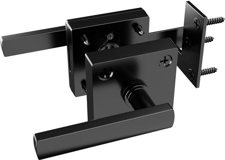 HILLMASTER Double Sided Gate Latch for Wooden Fence,Heavy Duty Swinging Door Latch Two Sided Gate Door Latch for Outdoor Fence,Self Locking Gate Latch Gate Hardware for Wood Gates,Pool,Backyard,Garden