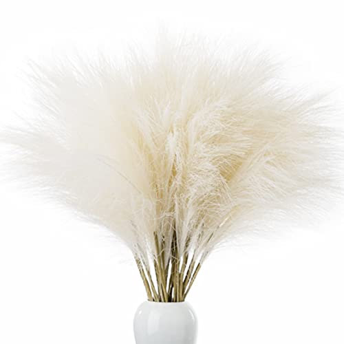 Faux Herbe de Pampa Grand Roseau Herbe de Pampa Décor Herbe de Pampa Artificielle Moelleuse pour la Décoration de Chambre 6PCS 45cm Plante d'herbe de Pampa Artificielle Blanche