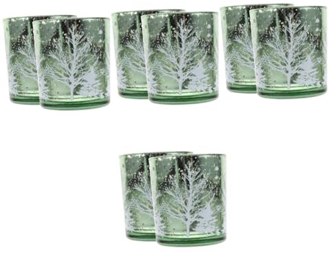 Cabilock 8 STK Kerzenhalter aus Glas Hochzeitskerze Kerzenhalter als Mittelstück christbaumkerzenhalter Christbaum kerzenhalter Weihnachtssto Kegelkerzenhalter Kerzenhalter-Dekoration Green