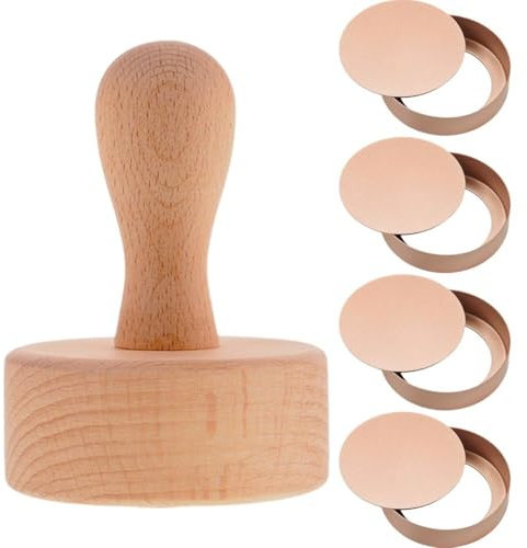 Tsffae Tart Tins, 4pcs Fluted Tart Pan with Removable Bottom Diy Stainless Steel Non Stick Egg Tart Mould with Tart Press Tool Cake Mousse Metal Tartlet Mold