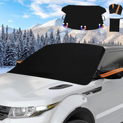 WQLBMFC Windshield Cover for Ice and Snow for Subaru Crosstrek 2023 2024 2025, Windscreen Cover Frost Protector for Winter All Weather Car Accessories,Black