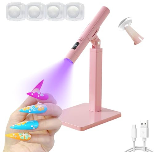 Lampe UV portable rechargeable pour les ongles, Mini sèche-ongles LED avec 2 modes de minuterie et support magnétique, écran LCD, séchage rapide, adapté à la manucure à domicile