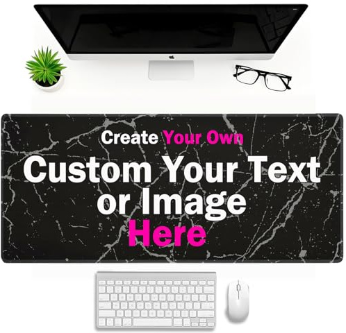 Personnalisé Photo Texte Tapis de Souris Personalisée Tapis de Souris Gamer Personnalisé XL/XXL Anti-Glissant Surface Texturée pour Bureau et Maison Cadeau
