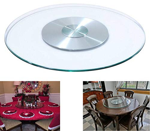 Generisch Lazy Susan-Drehteller, groß, für Esstisch, Küche, Glas-Drehteller mit Lager aus Aluminiumlegierung, leichtgängiges Schwenken, Durchmesser 50 cm/60 cm/70 cm/80 cm/90 cm/100 cm/110 c