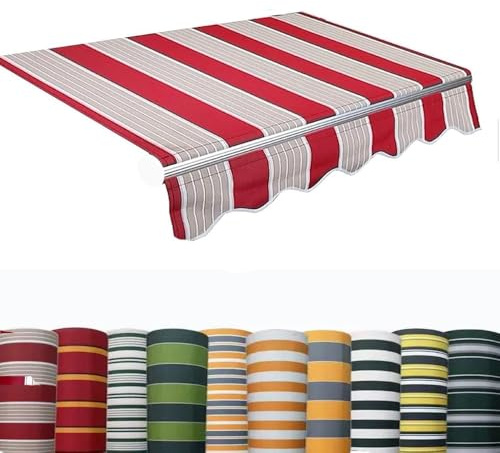 OPOLDBDMAC Retractable Awning Fabric Replacement Water Resistant Sun Shade Awning Cover Replacement Fabric，Polyester Shade Cloth For Outdoor Patio Sun Canopy(Red,9.8x6.5ft (3x2m))