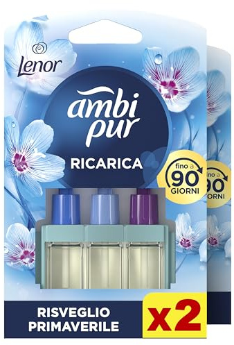 Ambi Pur 3Volution Profumatore Elettrico, Diffusore + 2 Ricariche Risveglio | Deodorante per Casa, Durata Fino a 90 Giorni per Ricarica, Tecnologia per Catturare ed Eliminare Gli Odori, Dona Freschezza