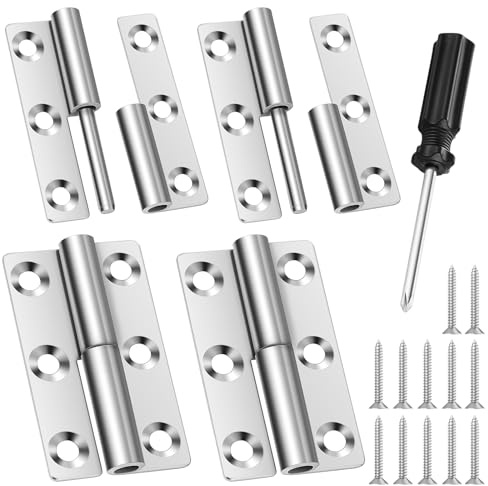 4 Stück 64 x 33mm Abnehmbare Scharniere, Edelstahl Scharnier, Scharniere Edelstahl Aussen, Scharnieres Klappbar Scharnierband, Scharnier Edelstahls, für Türen, Die Nach Links Öffnen