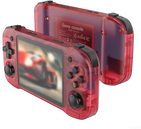 R46H Console di gioco portatile retrò con display IPS da 4,5 pollici, sistema open source, sistema Linux, lettore video tascabile portatile (R46H-64G rosso)