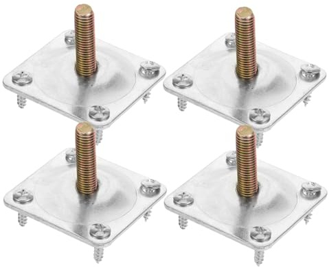 Ipetboom 4 Sets Furniture Leg Brackets Sofa Table Leg Attachment Plates Mounting Plates for Sofa Repair