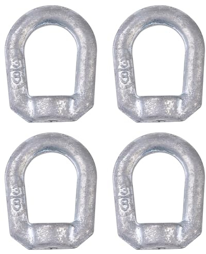 Qlvily 4 Packs Galvanized Steel Thread Lifting Bail Type Eye Nut 3/8 UNC Marine Grade, Female Thread Fastener Ring Shaped Eye Nut