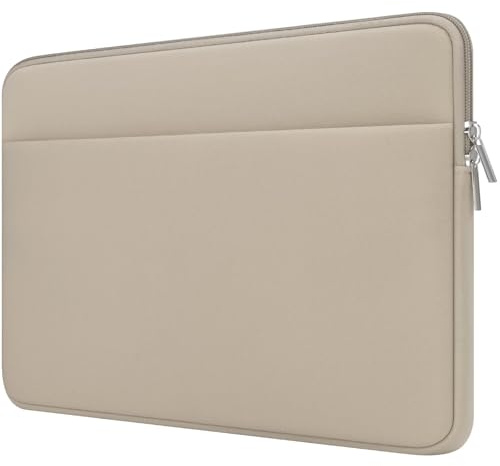 HEDUGO Laptop Sleeve Bag Compatible with 15 to 16 inches MacBook HP Asus Acer with Zipper Accessory Pocket Padded Computer Pouch Cover Protective for 15” to 16” Laptop,Khaki