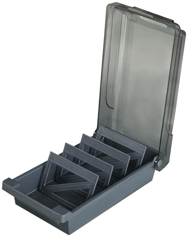 Dioche Professionell Visitkortshållare Box för Skrivbord Stor Kapacitet 500 Kort Förvaring med Avdelare och Indexflikar Transparent Lock Svart Plast 24 X 12,5 X 7,2 Cm