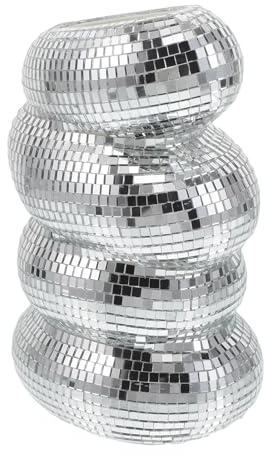 Healifty Jarrón Espiral Espejo Plástico Estilo Discoteca Centro Hogar | Pieza, Acabado Reflectante, Forma Redonda, Limpieza Sencilla, Manejo Cómodo, para Eventos y Hogar