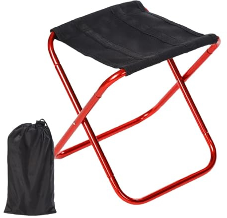 LOVIVER Klapphocker für den Außenbereich – tragbarer Hocker, praktisch, multifunktional, leicht und zu transportieren – ideal für Strand, Camping, Rot