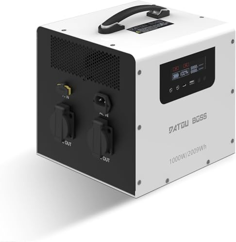 DATOUBOSS Tragbare Powerstation 1000W, 2009Wh LiFePO4 Solargenerator mit UPS <20ms, Schnellaufladung, MPPT 550W Solar Eingang, Reiner Sinuswelle für Camping Hausnotstrom Wohnmobil Outdoor