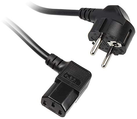 Kolink Netzkabel für Computer Schwarz SchuKo auf PC Kaltgerätestecker C13-1,8 Meter, 90 Grad Schwarz Netz Kabel gewinkelt für die Meisten Computer Netzteile benötigt Wird
