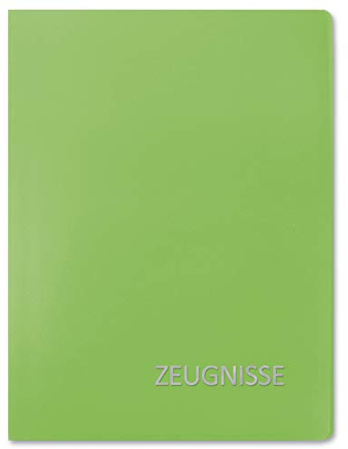 ROTH Zeugnismappe Basic - Grün - mit 20 Klarsichthüllen DIN A4 für bis zu 40 Zeugnisse, Urkunden und Dokumente, Dokumentenmappe dokumentenecht mit fest eingebundenen Einlagen