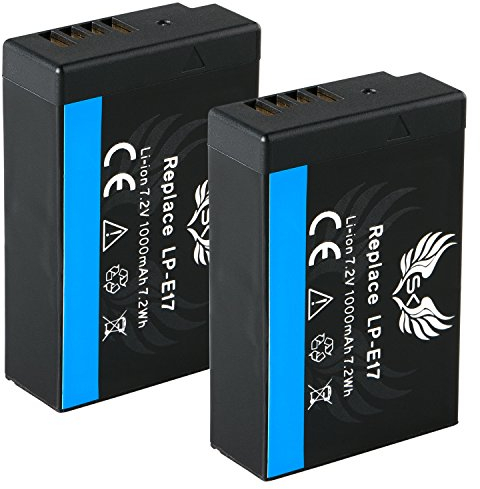 2X SK Akku Canon LP-E17 |- 1000mAh -| für Canon EOS RP R8 R50 R100 - M3 M5 M6 II - 77D 200D 750D 800D / Kiss X10i Rebel T8i SL3 /// (Teildekodiert)