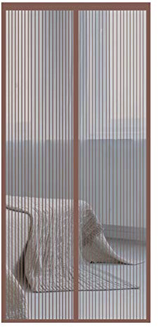 GOUTUI Magnet Vorhang Fliegenvorhang 120x200cm Schließen Insektenschutz Fliegenvorhang Moskitonetz Automatisches Schließen für Holz, Eisen, Aluminium Türen und Balkon, Brown A