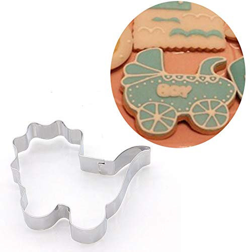 Molde para galletas de acero inoxidable con forma de carro de bebé, molde de chocolate de acero inoxidable con forma de carro de bebé, 1 pieza