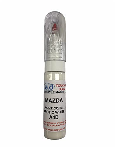 Car Touch Up Paint Compatible with MAZDA ARCTIC WHITE A4D CX-5 MX-5 MAZDA3 - 20ml Precision Scratch Repair Kit with Needle & Brush - UK Mixed Automotive Paint Pen for Exact Colour Match (JUST PAINT)