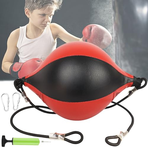 XUBX Palla da Boxe, Pelle Double-End Palla velocità Speed, Sacco da Boxe, Set di palla da boxe a doppia estremità, set di Speedball per allenamento di pere di allenamento MMA, Sport fitness
