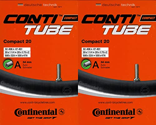 2X Continental Compact 20 Schlauch 20 Zoll AV (32/47-406/451) AV 34mm | AV 34mm