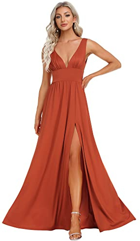 Ever-Pretty Women's High Stretch V Neck Sleeveless Floor Length Split Evening Dresses EE0168B