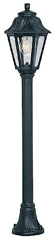 Britalia Black Outdoor Traditional Vintage Coach Lantern Tall Post Light | IP55 Rated | 110cm Height | 1 x ES E27 Lamp Required | Garden - Patio - Driveway | UK Approved | Polycarbonate Resin Coastal