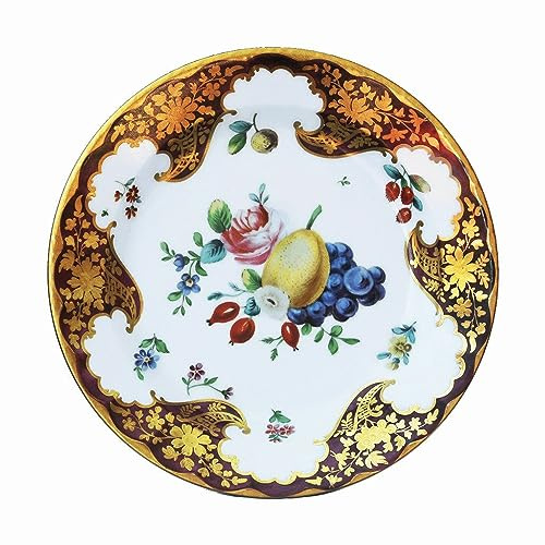 Elite Gift Boxes Ashomlean - Worcester Pear & Grapes Plate Plate Painted Tin Enamel Plate - Picnic or Camping