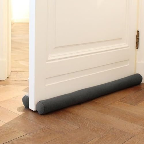 Rori Double Boudin de Porte 90 cm pour Portes - Boudin de Porte pour Protection - Joint de Sol de Porte Gris - Butée de Traction et de Bruit - Boudin Rond - Différentes Tailles