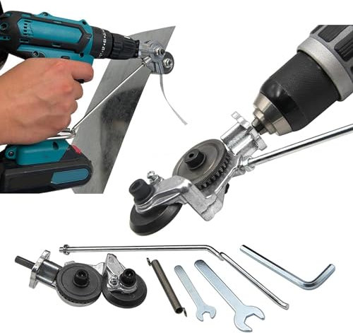 Electric Drill Plate Cutter Electric Drill Shears Attachment Cutter Nibbler Electric Drill Shears Sheet Metal Cutter Tool fof Iron Aluminum Copper /979 (Color : Lithium Special Model)