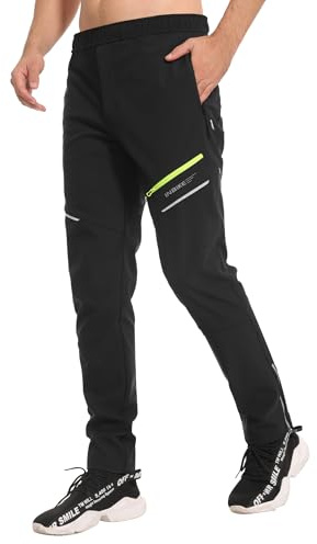 INBIKE Fahrradhose Herren Lange Ungepolstert Atmungsaktive Radhose Radlerhose Laufhose für Fahrrad Sports Outdoor Joggen Wandern Schwarz XS-4XL
