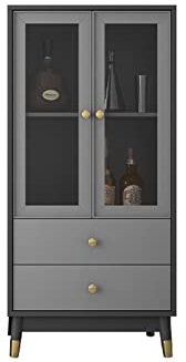 MOOWI Weinschrank Weinschrank mit 2 Türen und 2 Schubladen, freistehender Aufbewahrungsschrank for Badezimmer, Küche, Wohnzimmer oder Schlafzimmer Barschrank