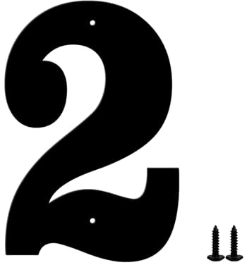Hausnummern und Buchstaben aus Metall - wetterfeste schwarze Beschichtung, ideal zur Dekoration von Garten, Tür und Briefkasten, mit einfach zu montierendem Nagelset (7.6 cm, 2)